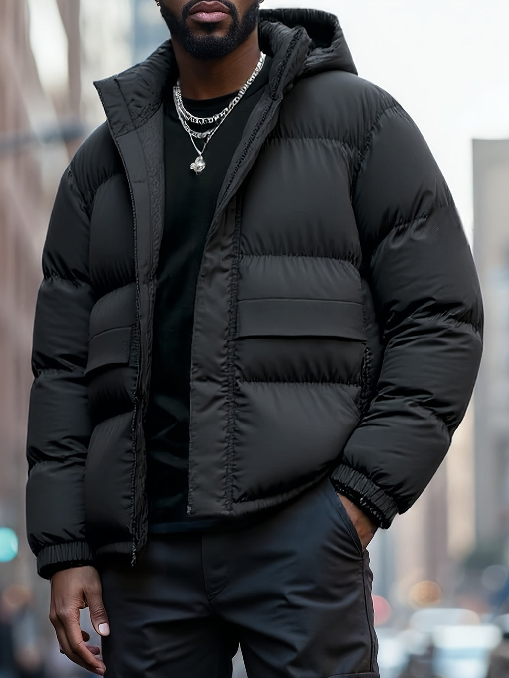 Men'S Heavyweight Winter Hooded Jacket