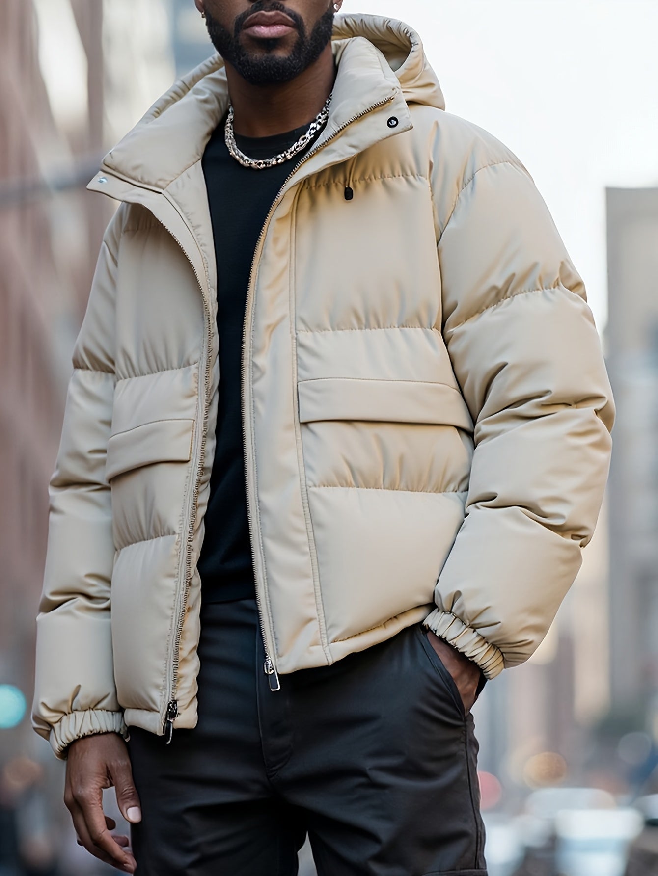 Men'S Heavyweight Winter Hooded Jacket