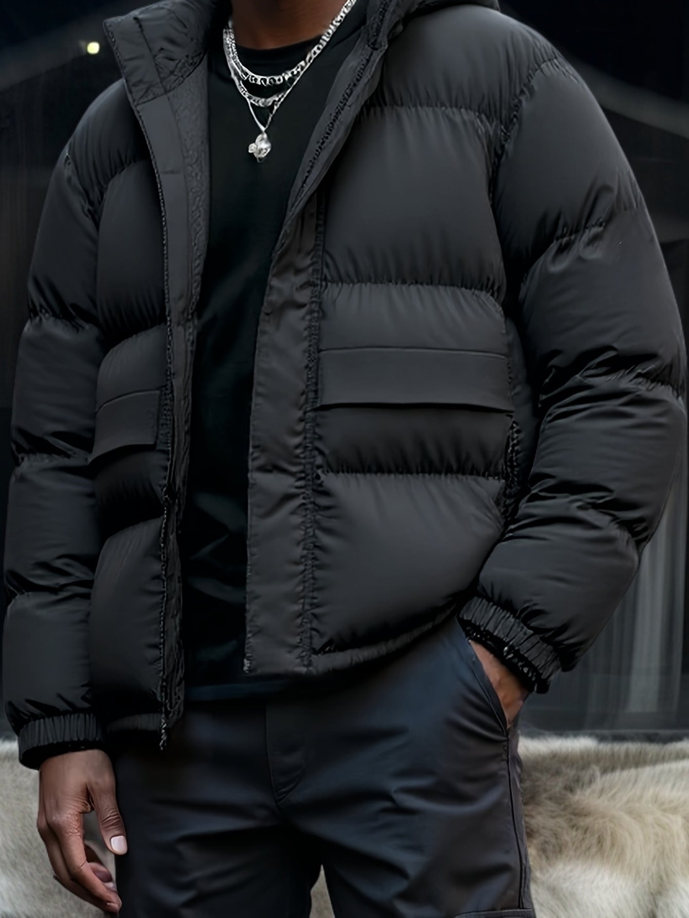 Men'S Heavyweight Winter Hooded Jacket